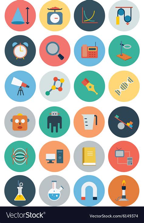 Flat Science And Technology Icons 4 Royalty Free Vector