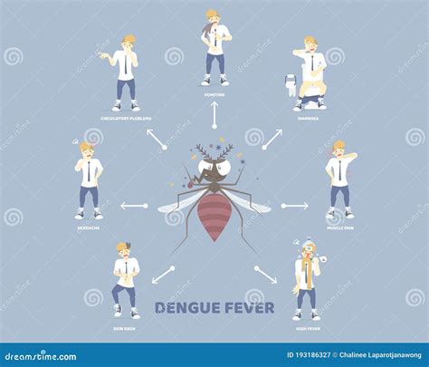 Febbre Dengue Prevenzione Dei Sintomi Con Medico Zanzara Uomo Con