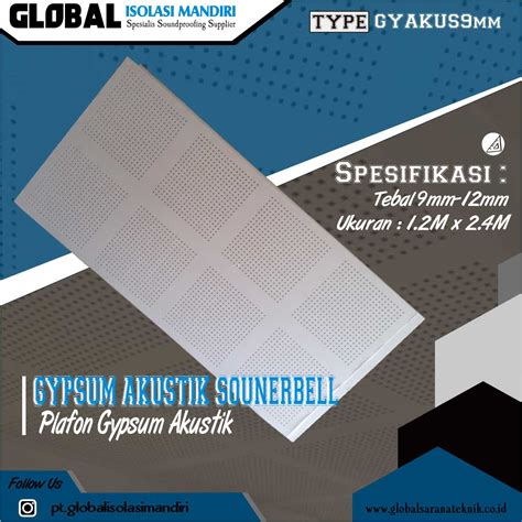 Jual Gypsum Akustik 9mm Murah Peredam Suara Isolasi Mandiri