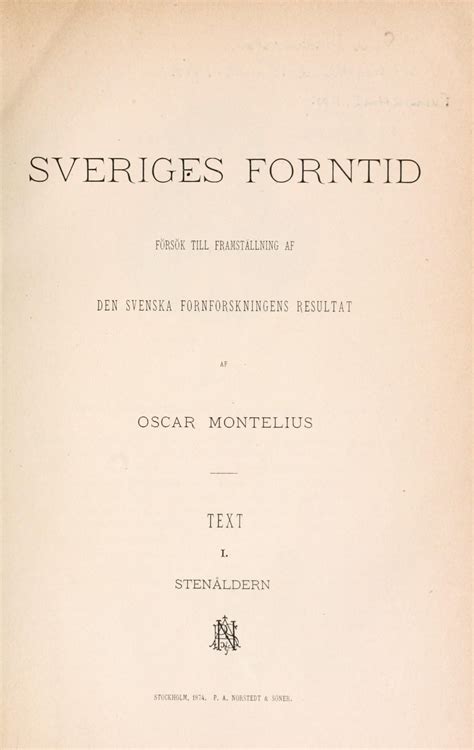 Sveriges Forntid F Rs K Till Framst Llning Af Den Svenska