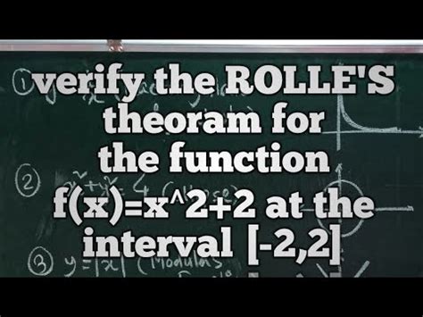 Verify Rolles Theorem For The Function Rolle S Theorem In English