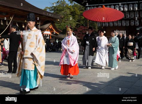 Traditional Japanese Shinto Wedding Ceremony Yasaka Shrine Kyoto