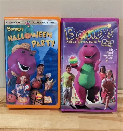 Lot Barney Dinosaur Vhs Tapes Books Plush Barney W Sleep Cap Sexiz Pix