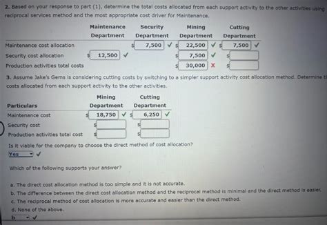 Solved Support Activity Cost Allocation Jake S Gems Mines Chegg