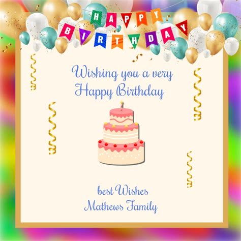 Happy Birthday Greeting Template Postermywall