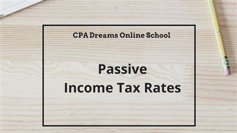 Passive Income Tax Rates For Corporation Youtube