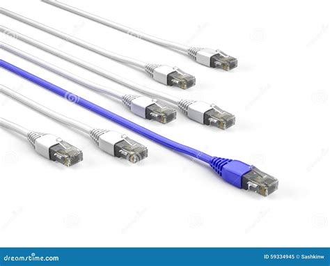 Ethernet Cables Of Various Colors With Long Wires Vector Illustration