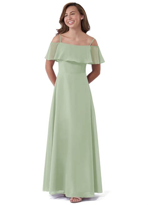 Dusty Sage Azazie Maggie Jbd Junior Bridesmaid Dresses Azazie