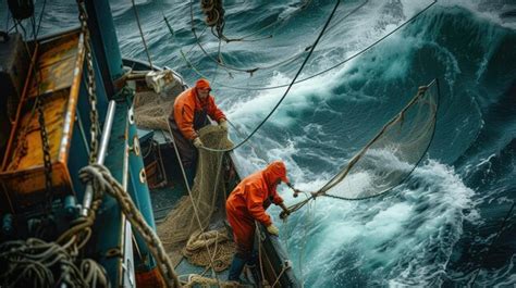 Premium Photo Commercial Fishing Vessel Navigating Stormy Seas Aig41