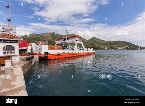 Ferry Boat In The Bay Of Kotor From Lepetane To Kamenari Kotor Bay