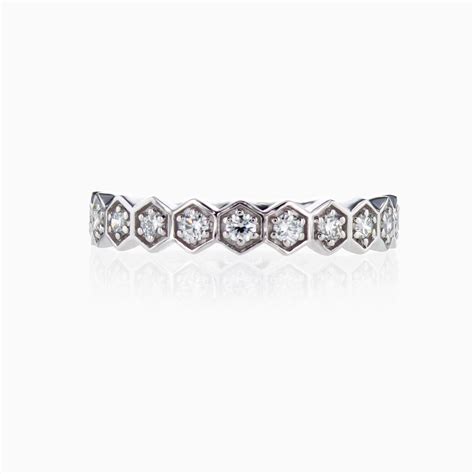 Vintage-inspired Lab-grown Diamond Band, 18k White Gold