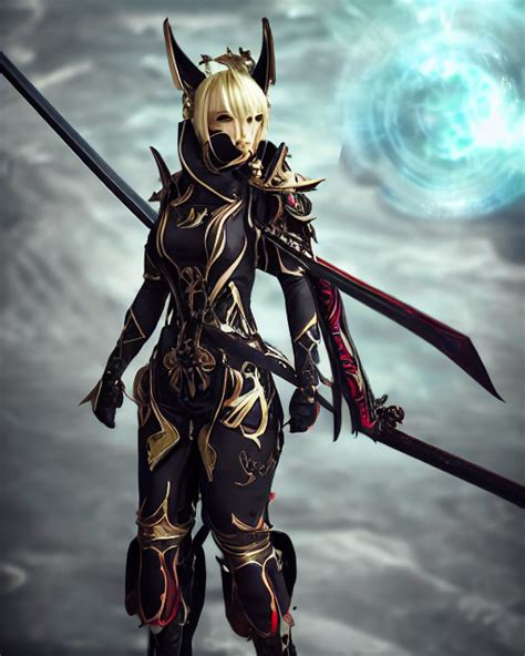 Prompthunt Final Fantasy Samurai Girl Warframe Armor Regal