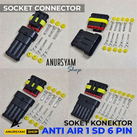 Jual Konektor Kabel 1 2 3 4 5 6 Pin Anti Air Socket Connector