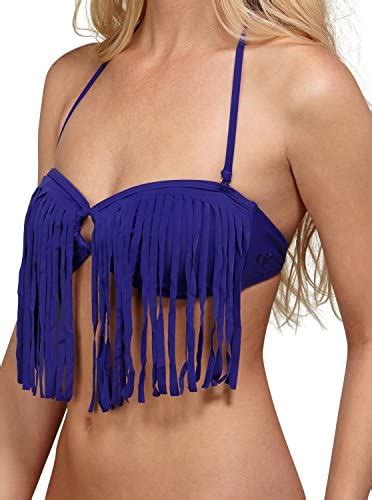 Roxy Surf Essentials Fringe Bandeau Bikini Top Womens