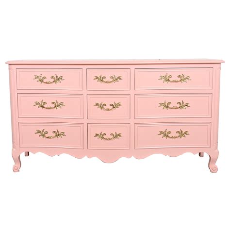 Kindel Furniture French Provincial Louis Xv Pink Lacquered Highboy