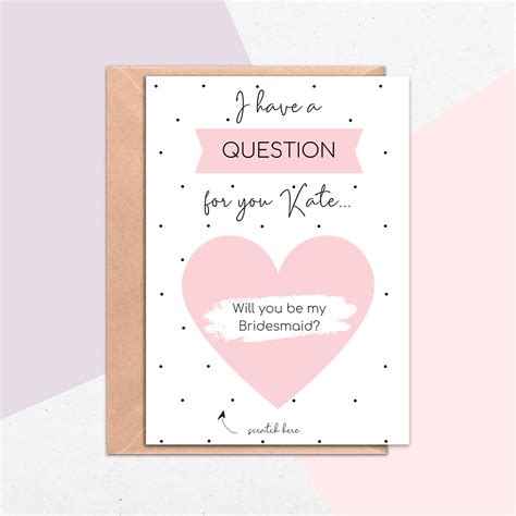 Bridesmaid Scratch Off Card Will You Be My Bridesmaid Card Etsy