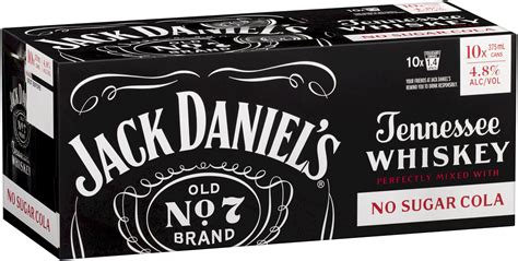 Jack Daniels No Sugar Cola Can 10 Pack 375mL First Choice Liquor