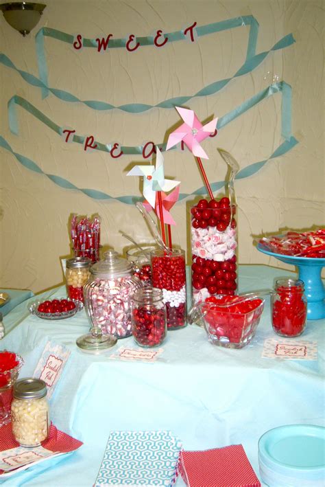 Retro Shower Love Is Sweet Candy Bar Red Aqua White Sweet Candy Love