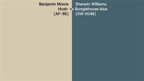 Benjamin Moore Hush Af 95 Vs Sherwin Williams Bunglehouse Blue Sw