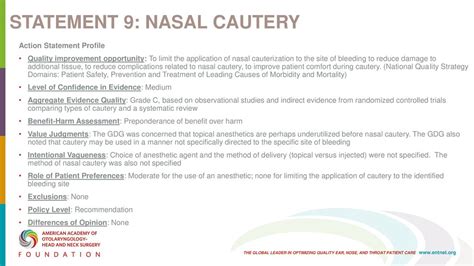 Aao Hnsf Clinical Practice Guideline Nosebleed Epistaxis Ppt Download