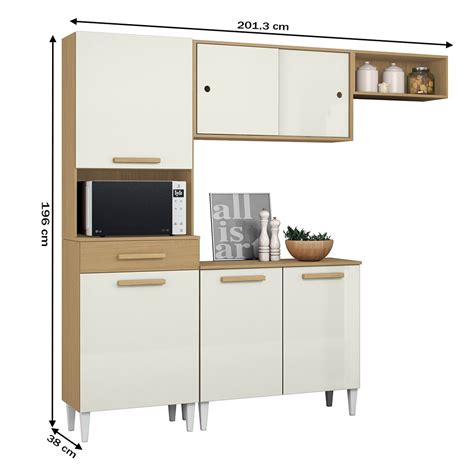 Cozinha Compacta Isabelle 6 Portas 1 Gaveta Atacama Off White Aramóveis