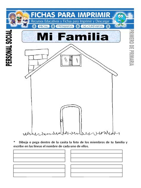 Ficha De Mi Familia Para Primero De Primaria