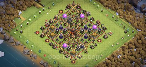 Best Anti 3 Stars Base TH10 with Link, Anti Air / Dragon - Town Hall ...