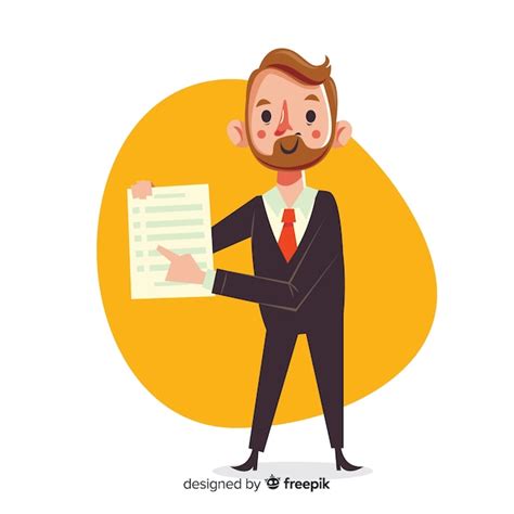 Salesman With Contract In Flat Design Vector Free Download