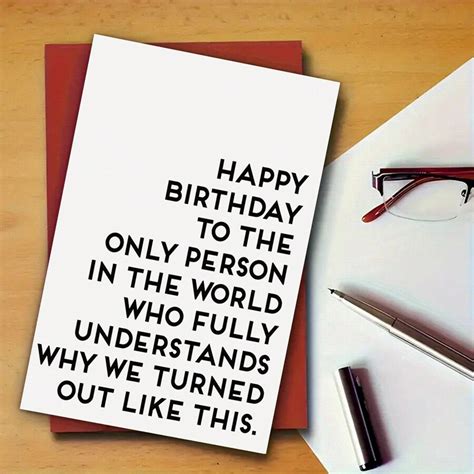 1pc Funny Birthday Card Humorous Card Designed For Siblings Or Best