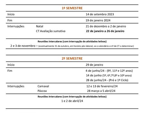 Calendário Escolar 2023 2024 Agrupamento de Escolas de Aveiro