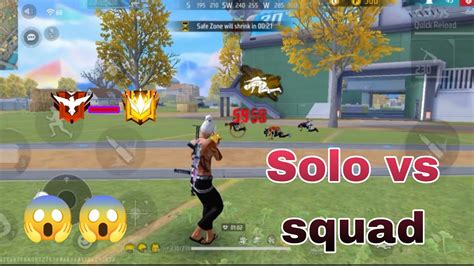 Solo Vs Squad Rank Push Gameplay Free Fire Solo Vs Squad Garena Free