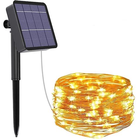 GIGAWATTS GW-501-200 Solar String Lights with 2V Panel 200 LED 8 Modes ...