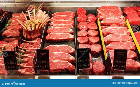 Fresh Raw Red Meat In Supermarket Stock Photo - Image: 51967083