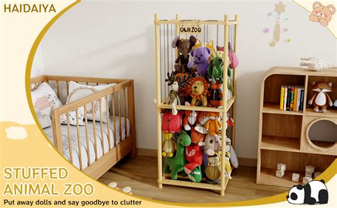 Haidaiya Stuffed Animal Zoo Storage Cage Wooden 484ft