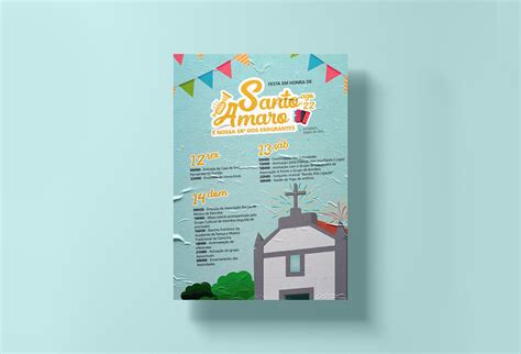 Cartaz Festa em Honra de Santo Amaro Estorãos Behance