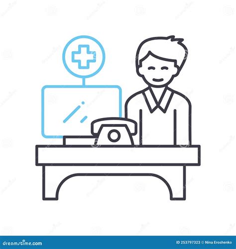 Doctor Office Line Icon Outline Symbol Vector Illustration Concept