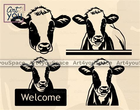 Cute Cow Face Svg Vector File Premiumsvg Clip Art Library