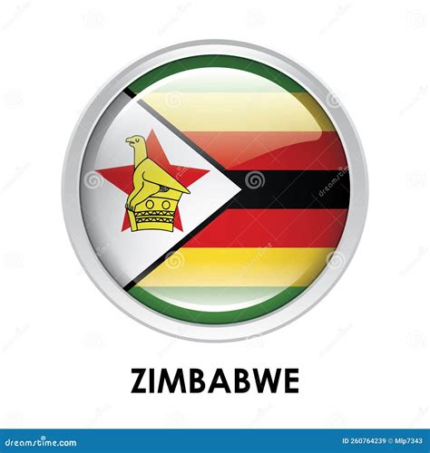 Round Flag Of Zimbabwe Stock Illustration Illustration Of Official 260764239