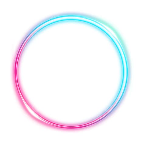 Light Shine Blue Neon Border Frame Art Effect Color Circle Neon