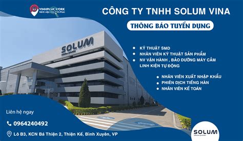 Công Ty Tnhh Solum Vina Thông Báo Tuyển Dụng Nhiều Vị Trí Tháng 10 2023