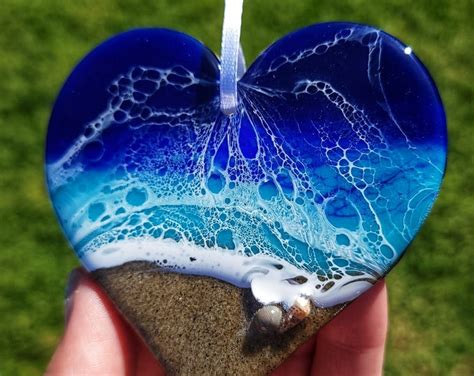 Ocean Heart Ornament Heart Ornament Heart Christmas Ornament