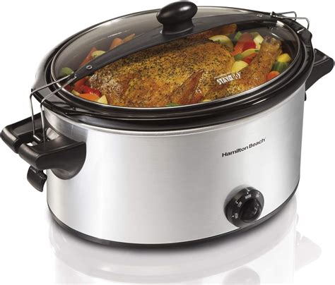 Hamilton Beach Stay Or Go Portable 6 Quart Slow Cooker With Lid Lock Dishwasher