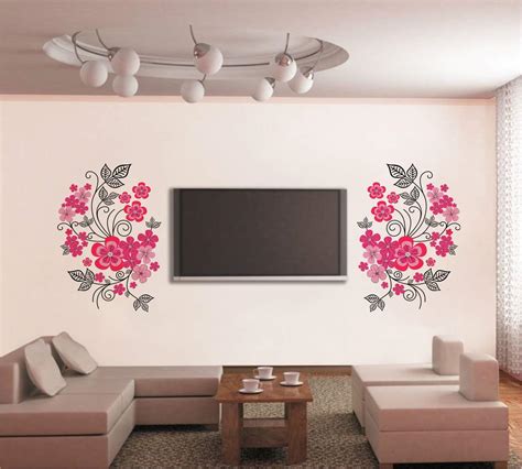 Decal O Decal Flowers With Vine Art Wall Stickers Pvc Vinyl