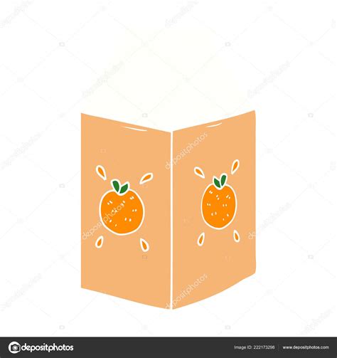 Flat Color Style Cartoon Orange Juice Carton Stock Vector By