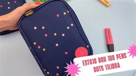 RESENHA ESTOJO BOX ACADÉMIE AZUL ESCURO DOTS TILIBRA SCHUSTER