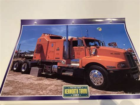 TRACTEUR CAPOT KENWORTH T600B 1992 Fiche Carte Passion Camion Atlas EUR