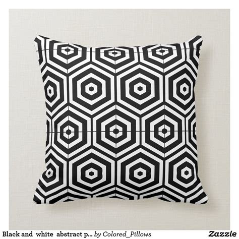 Black And White Abstract Pattern Solid Back Throw Pillow Zazzle