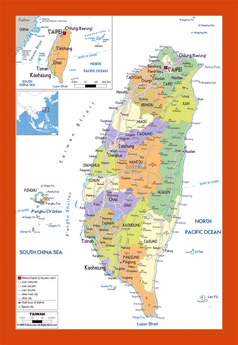 Political and administrative map of Taiwan | Maps of Taiwan | Maps of Asia | GIF map | Maps of ...