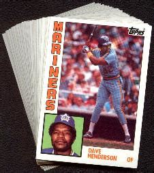 1984 Topps Seattle Mariners Baseball Card Team Set