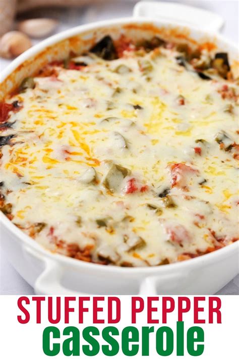 Easy Stuffed Pepper Casserole Recipe Baked In 60 Minutes